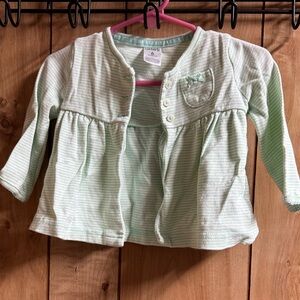 Carter's Mint Green Striped Peplum Cardigan Top
